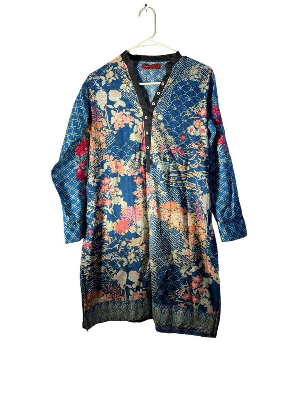 Khaadi Pret  Floral Button-Front Tunic Dress Top